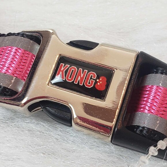 NEW! Small KONG *On the Go* Pink Black Adjustable Braided Reflective Dog Harness - Picture 4 of 10